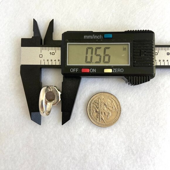 Sterling Silver 925 Round Bezel Set Rose Quartz Cabochon Band Ring Size 6 - Picture 14 of 16